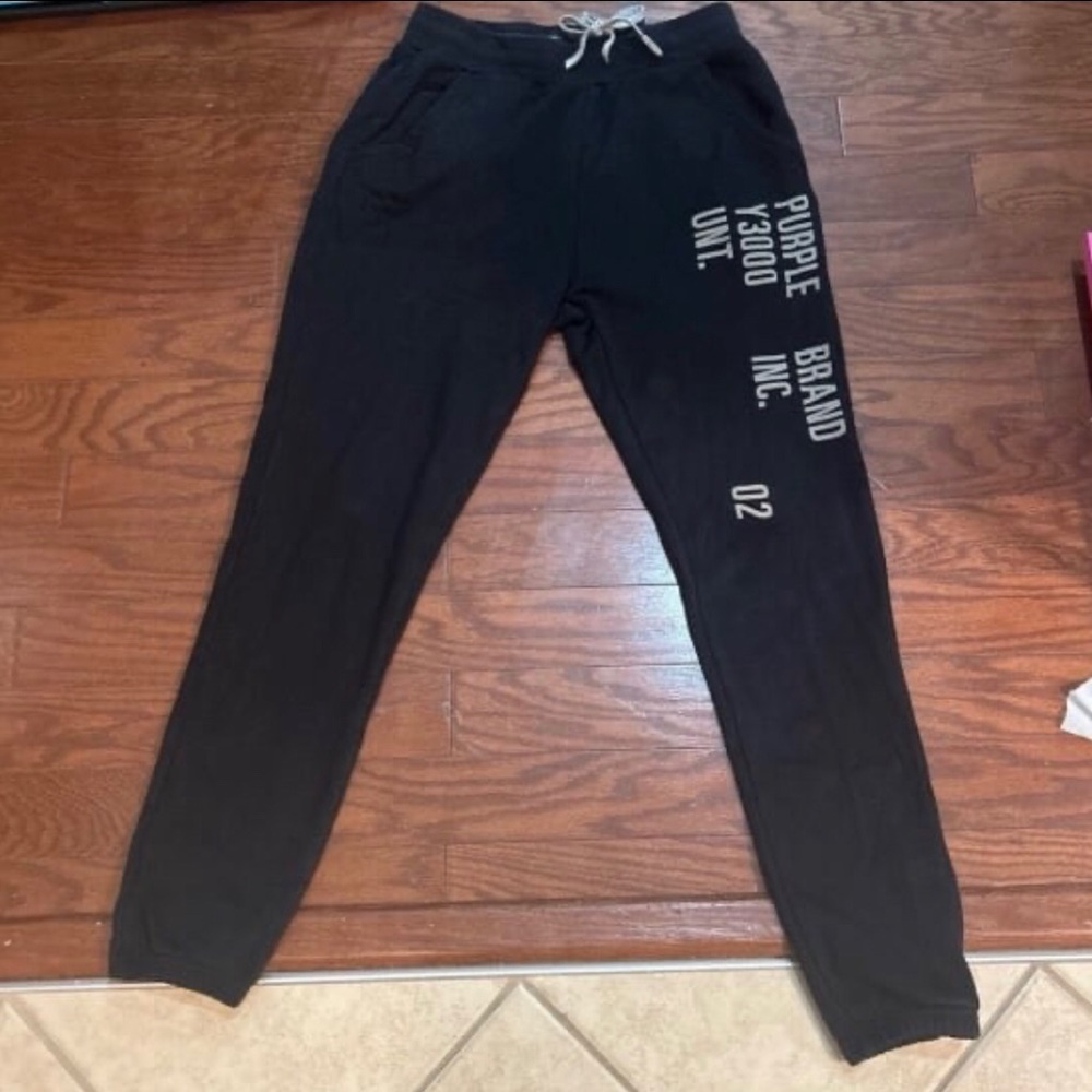 Purple Brand Black Joggers